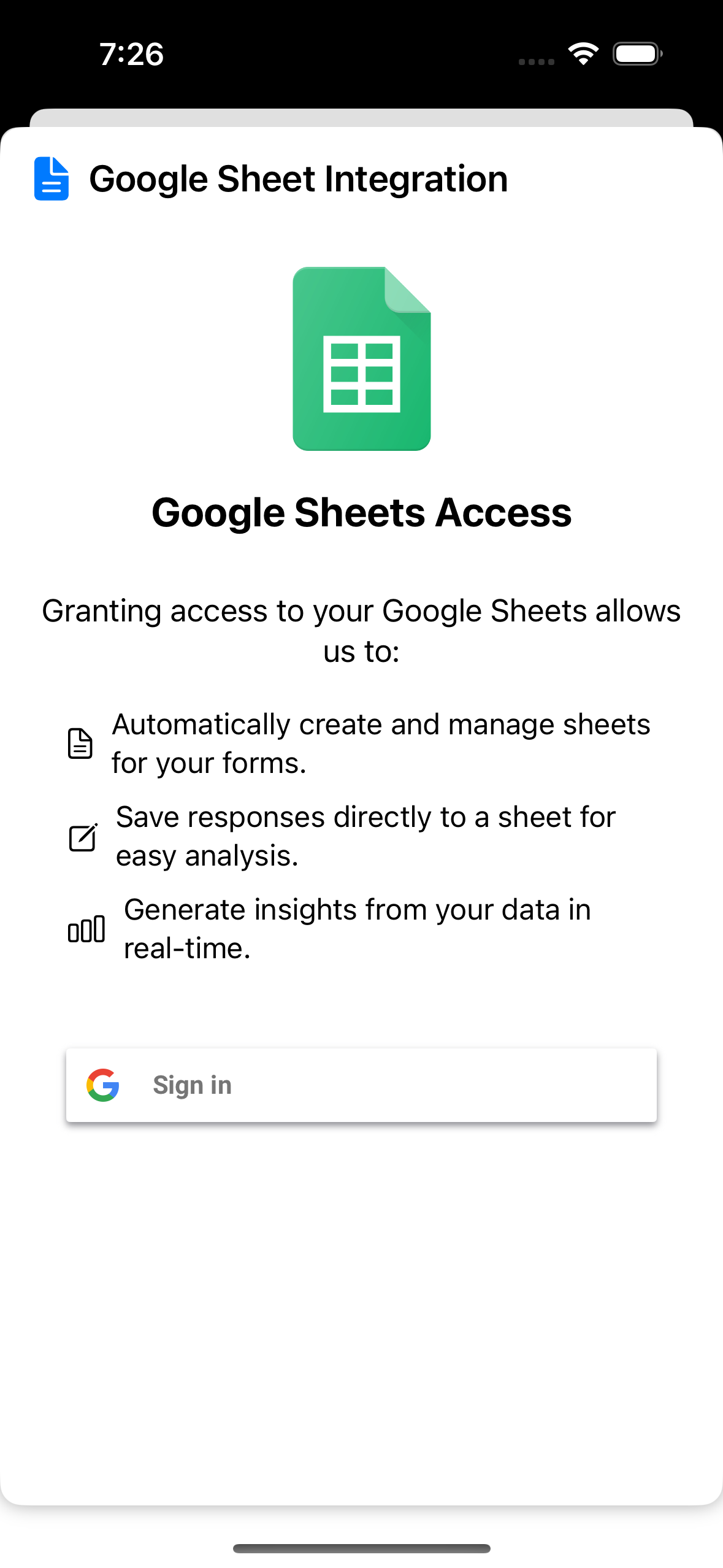 Sheets Icon