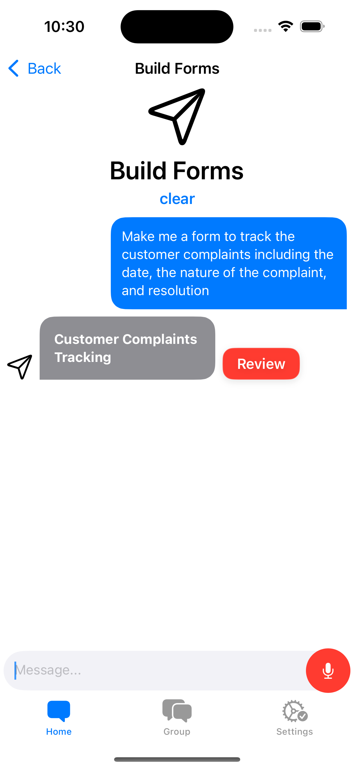 Natural Language Form Creation